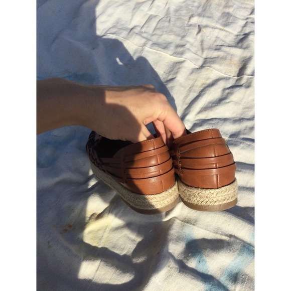 Sam & Libby womens espadrilles flat sandals 9 brown NEW tan coastal academia - Picture 3 of 7